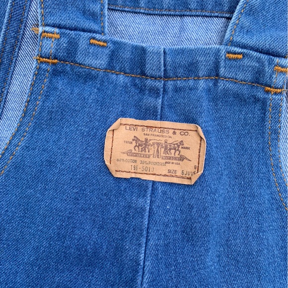 Vintage 70s Kids Levis Jean Overalls - Picture 11 of 13